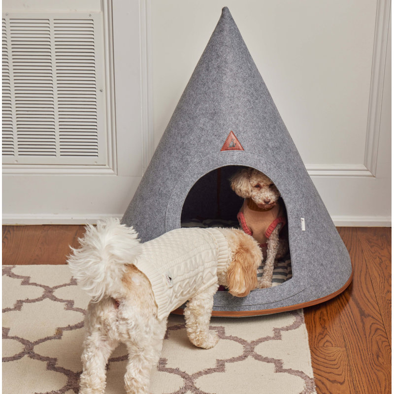 Nooee Indoor Pet Cave Bed 23 H x 21 W x 21 D Beige